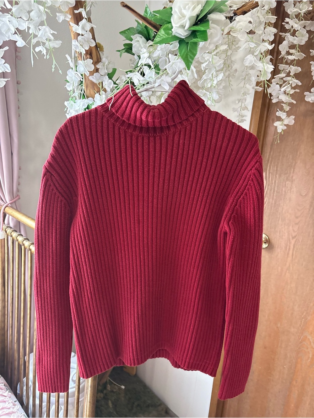 Vintage Banana Republic Red Ribbed Turtleneck Sweater
